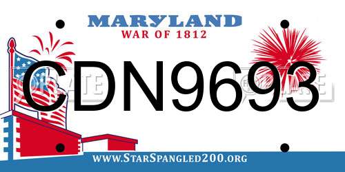 CDN9693 Maryland License Plate