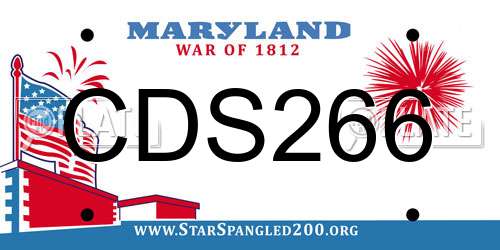 CDS266 Maryland License Plate