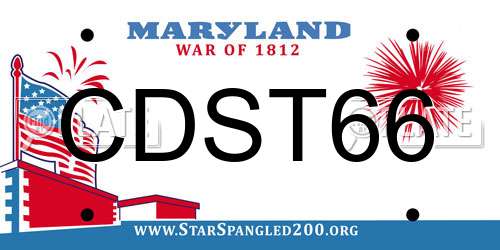 CDST66 Maryland License Plate