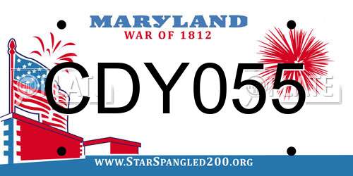 CDY055 Maryland License Plate