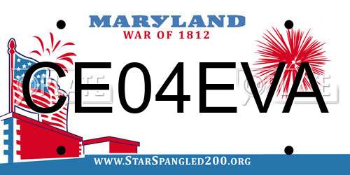 CE04EVA Maryland License Plate
