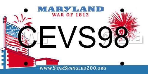 CEVS98 Maryland License Plate