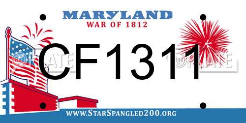 CF1311 Maryland License Plate