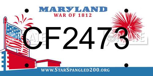 CF2473 Maryland License Plate