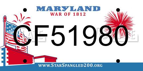 CF51980 Maryland License Plate