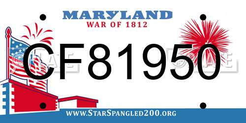 CF81950 Maryland License Plate
