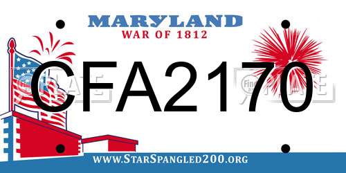 CFA2170 Maryland License Plate