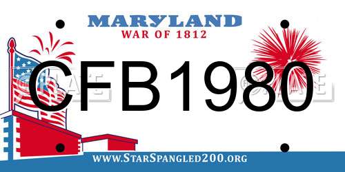 CFB1980 Maryland License Plate