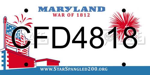CFD4818 Maryland License Plate