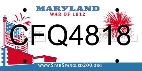 CFQ4818 Maryland License Plate