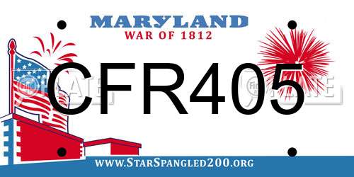 CFR405 Maryland License Plate