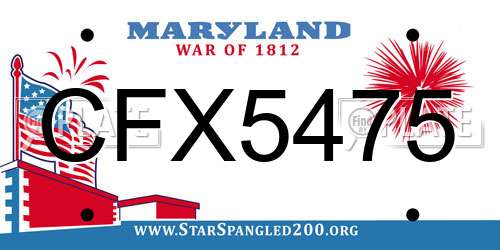 CFX5475 Maryland License Plate