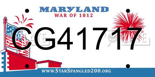 CG41717 Maryland License Plate
