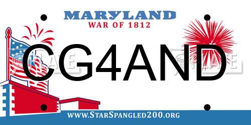 CG4AND Maryland License Plate