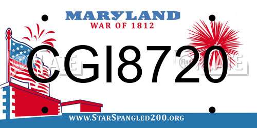CGI8720 Maryland License Plate