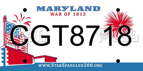 CGT8718 Maryland License Plate