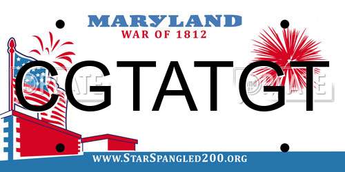 CGTATGT Maryland License Plate