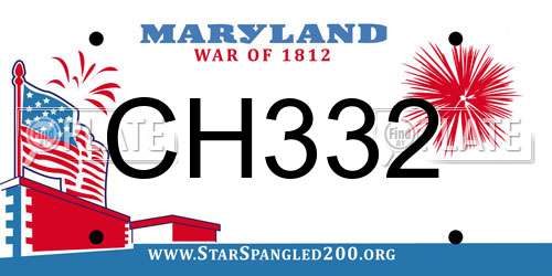 CH332 Maryland License Plate