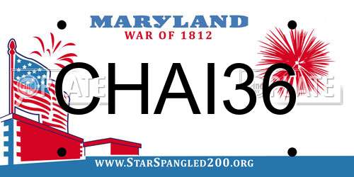 CHAI36 Maryland License Plate