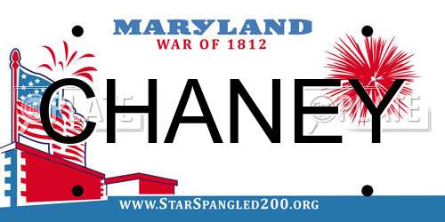 CHANEY Maryland License Plate