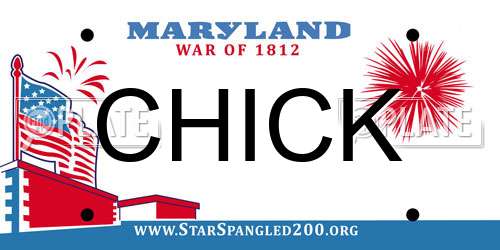 CHICK Maryland License Plate