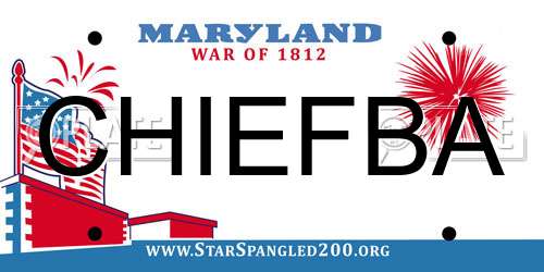 CHIEFBA Maryland License Plate