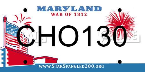 CHO130 Maryland License Plate