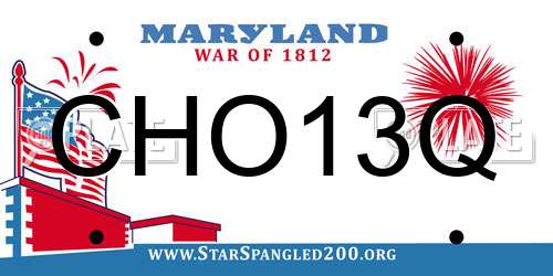 CHO13Q Maryland License Plate
