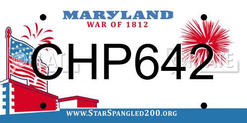 CHP642 Maryland License Plate