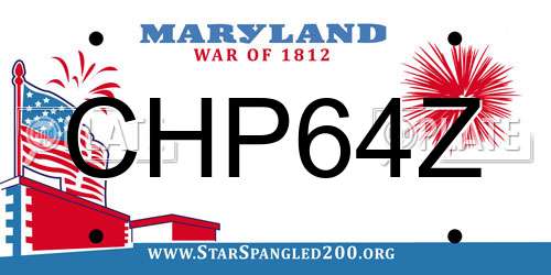 CHP64Z Maryland License Plate
