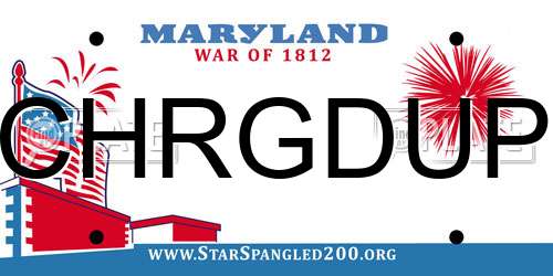 CHRGDUP Maryland License Plate