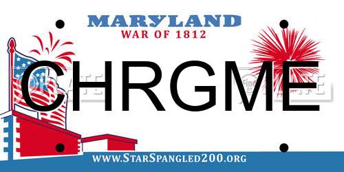 CHRGME Maryland License Plate