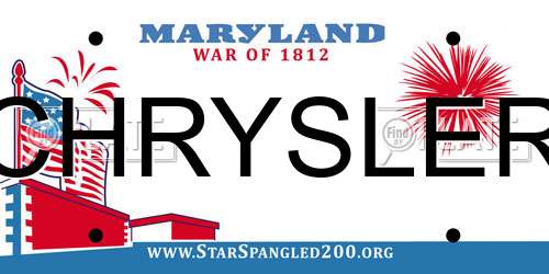 CHRYSLER Maryland License Plate