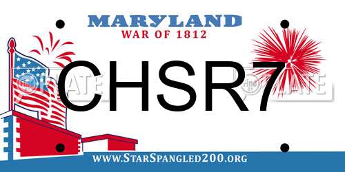 CHSR7 Maryland License Plate