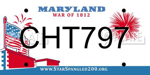CHT797 Maryland License Plate