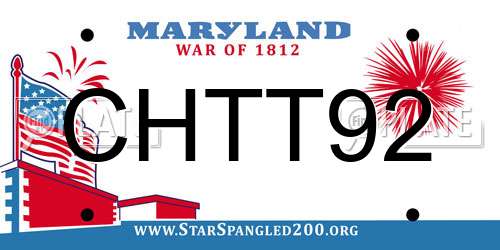 CHTT92 Maryland License Plate