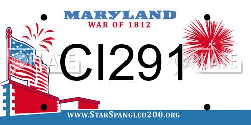 CI291 Maryland License Plate
