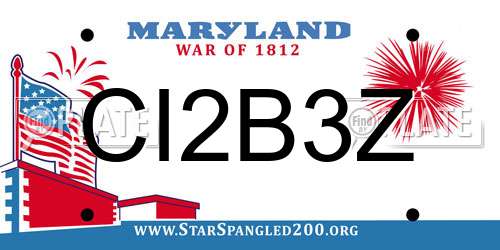 CI2B3Z Maryland License Plate