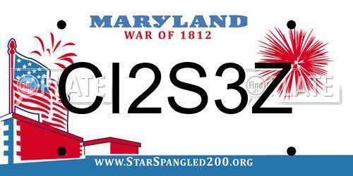CI2S3Z Maryland License Plate