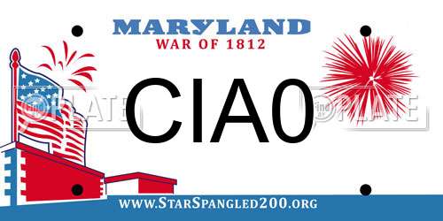 CIA0 Maryland License Plate