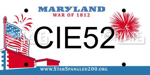 CIE52 Maryland License Plate