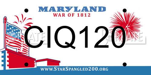 CIQ120 Maryland License Plate