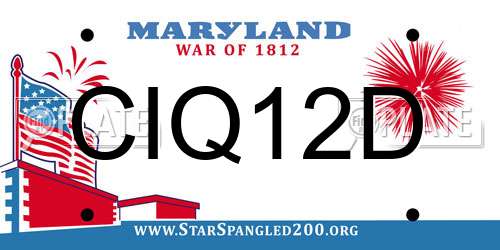 CIQ12D Maryland License Plate