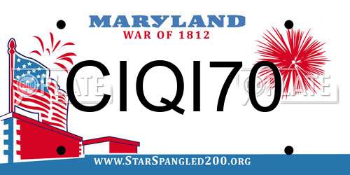 CIQI70 Maryland License Plate
