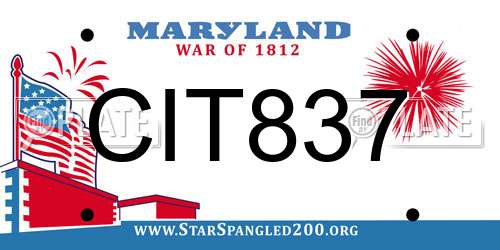 CIT837 Maryland License Plate