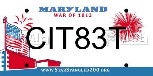 CIT83T Maryland License Plate