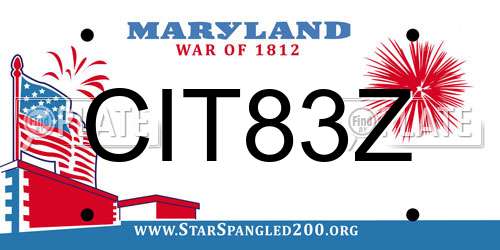 CIT83Z Maryland License Plate