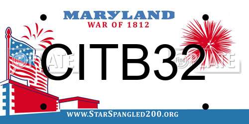 CITB32 Maryland License Plate