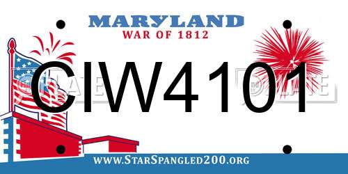 CIW4101 Maryland License Plate