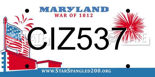 CIZ537 Maryland License Plate